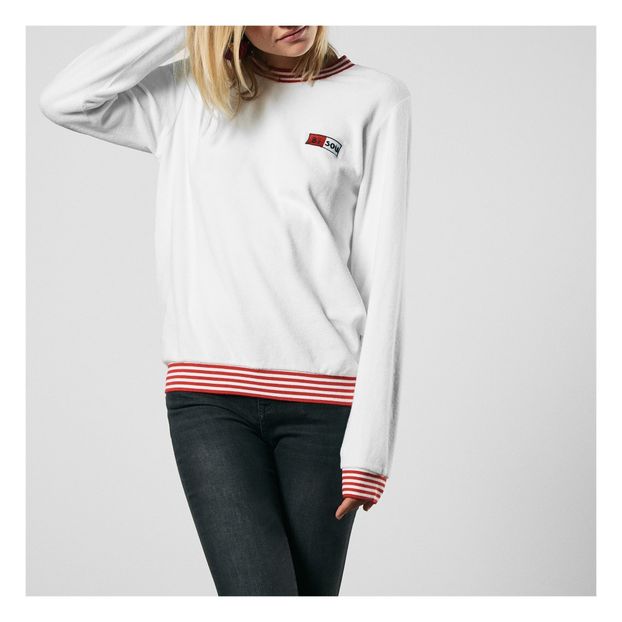 Sweat en éponge brodé Bisou en coton biologique-product