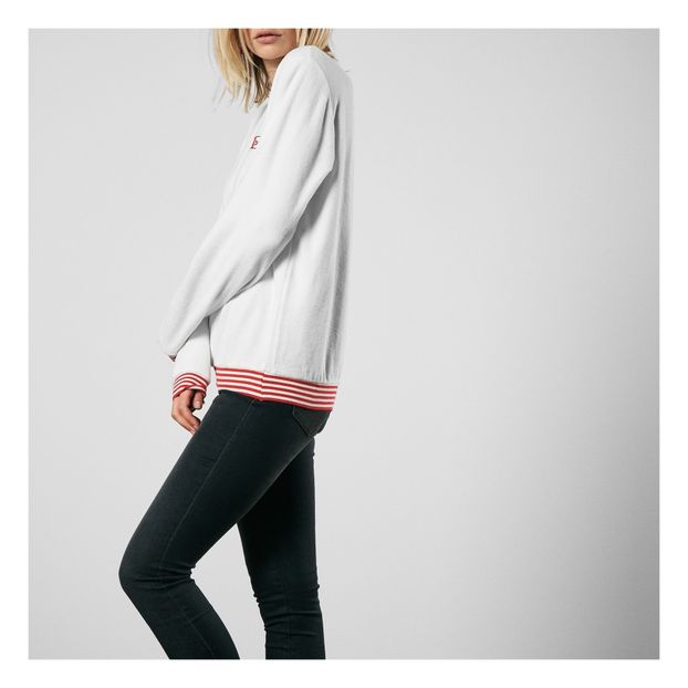 Sudadera de tela de rizo bordada Beso de algodón biológico-product