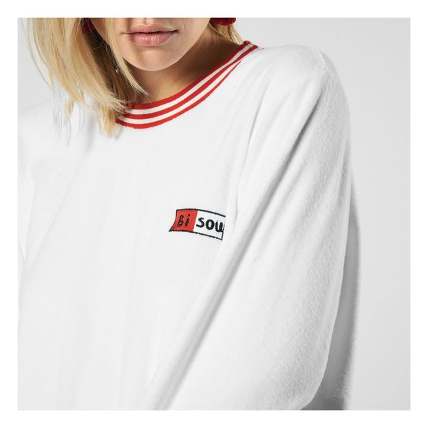 Sudadera de tela de rizo bordada Beso de algodón biológico-product