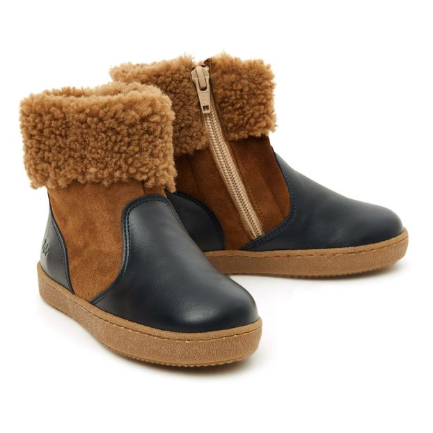 Two-fabric Fur Lined Boots -product