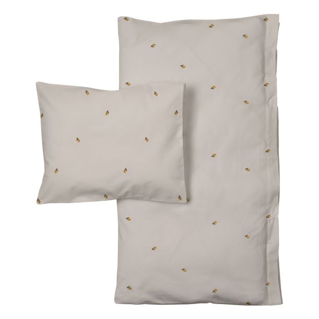 Parure de lit en percale de coton brodé Citron-product