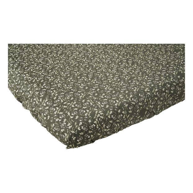 Drap-housse en percale de coton Floral Moss-product