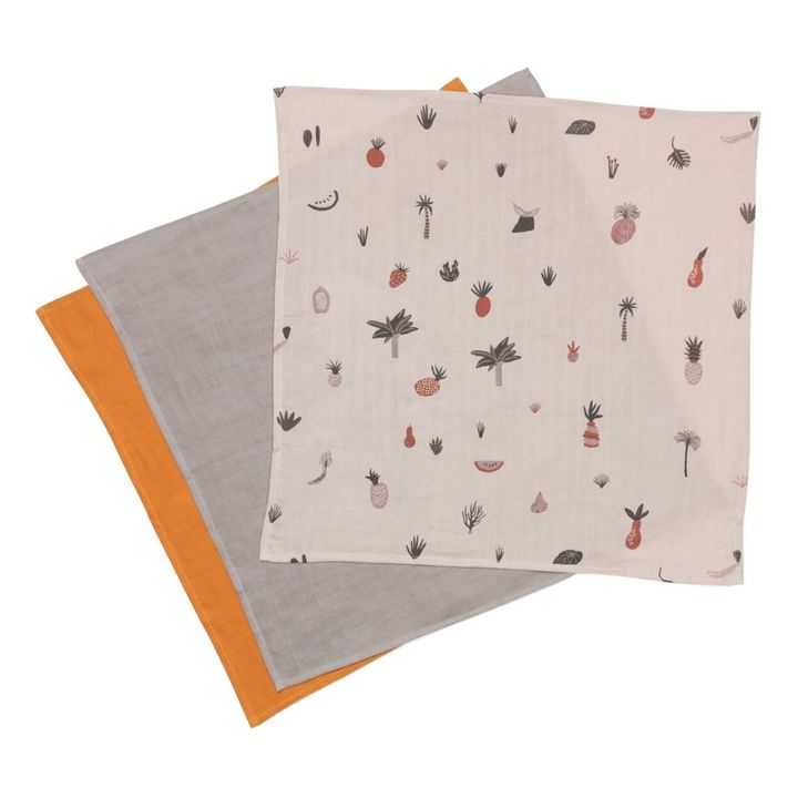 Cambiadores de algodón biológico Fruitcana - Set de 3 | Amarillo Mostaza- Imagen del producto n°0