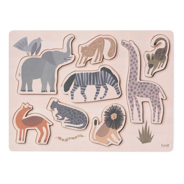 Safari wooden puzzle | Natural- Product image n°0
