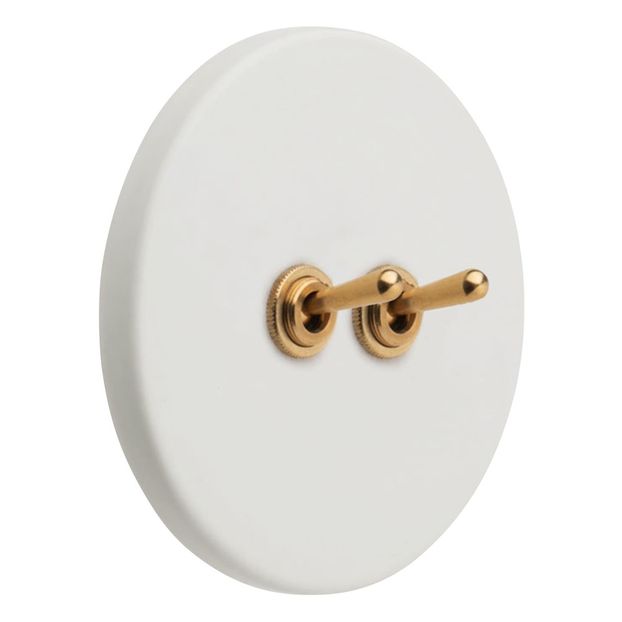 Interrupteur double en laiton et porcelaine-product