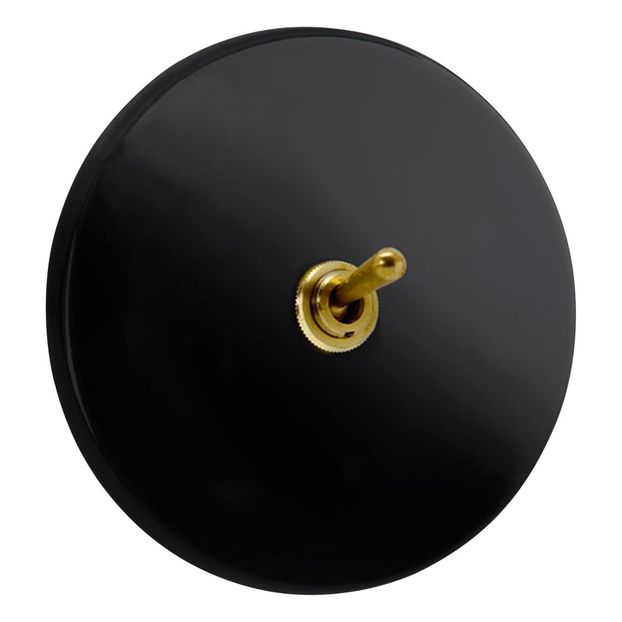 Interruttore doppio in ottone e porcellana -product