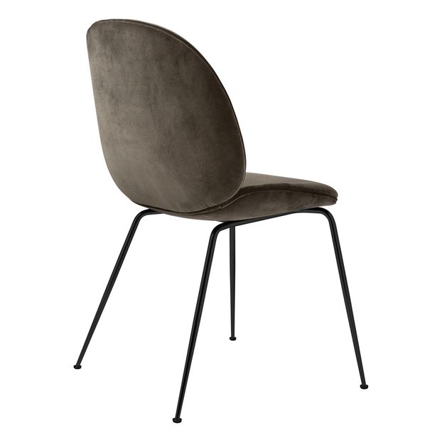 Chaise Beetle rembourrée base Conic, GamFratesi 2013, Noir/Velours-product