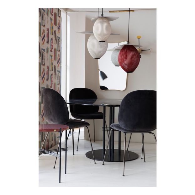 Chaise Beetle rembourrée base Conic, GamFratesi 2013, Noir/Velours-product