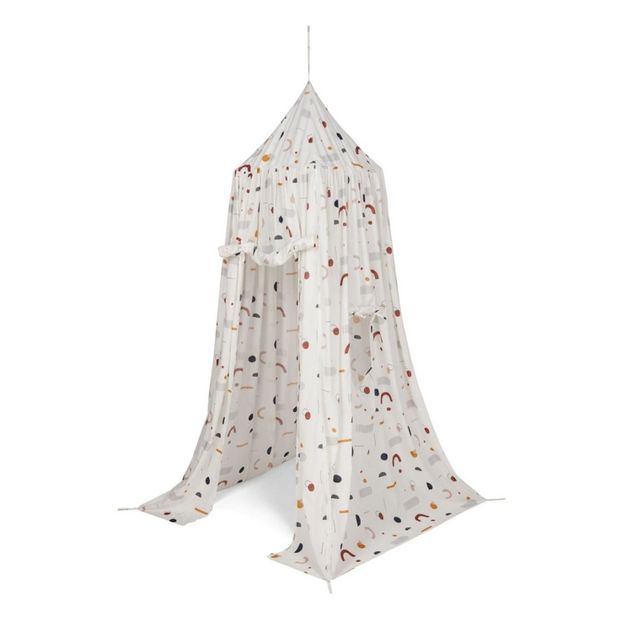 Geometric motif organic cotton tent bed canopy-product