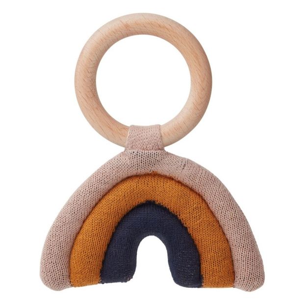 Hochet Arc-en-ciel Aria en coton bio-product