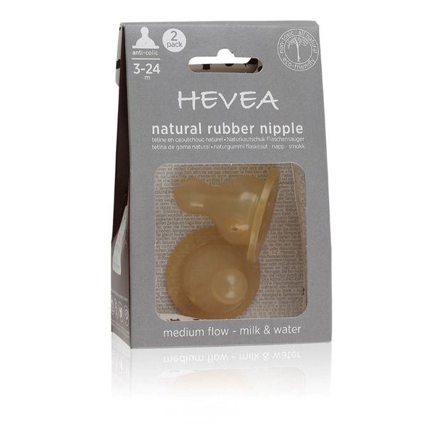 Natural Rubber Baby Bottle Teat - Medium Flow - Set of 2 -product