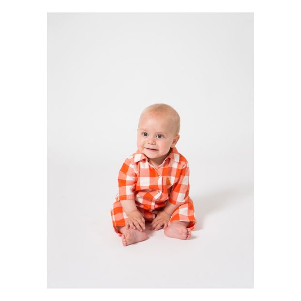 Checkered organic cotton romper-product