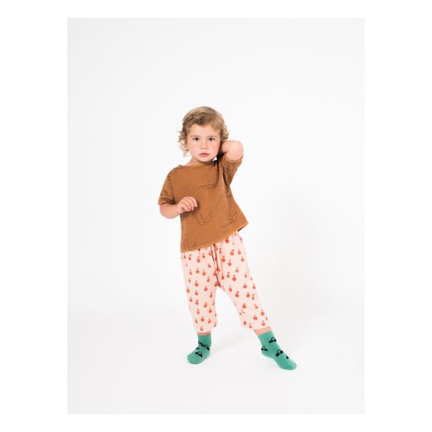 Apple printed cotton and linen baby trousers-product