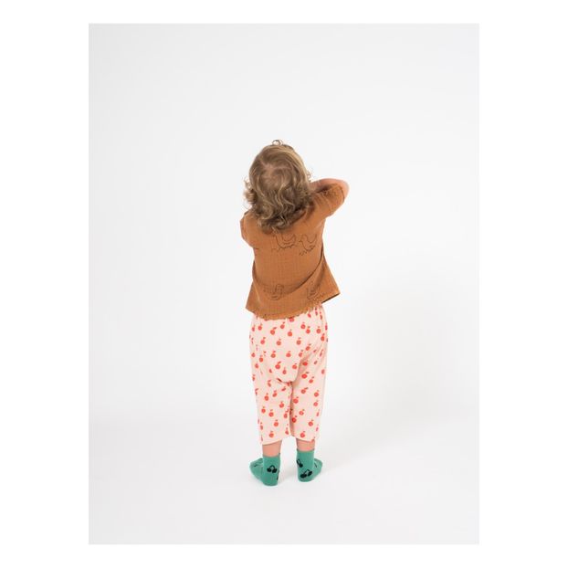 Apple printed cotton and linen baby trousers-product