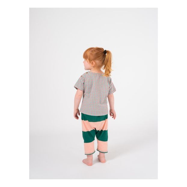 Striped cotton and linen baby trousers-product