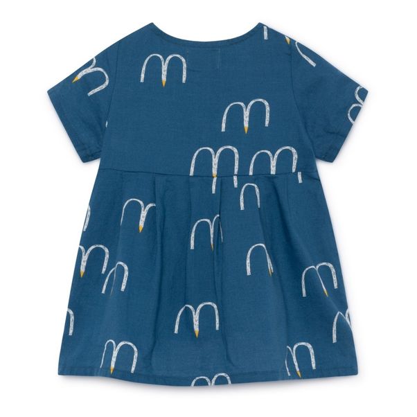 Bird printed cotton and linen dress-product