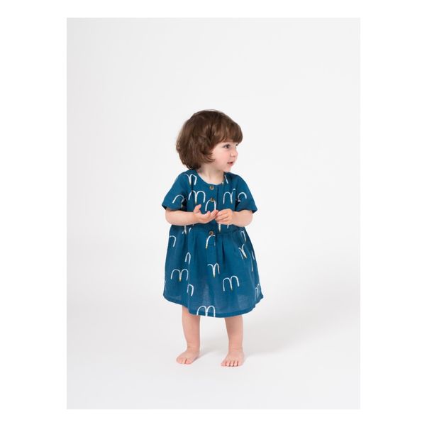 Bird printed cotton and linen dress-product