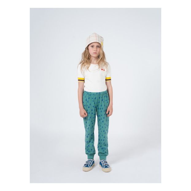 Peach printed cotton and linen jogging bottoms -product