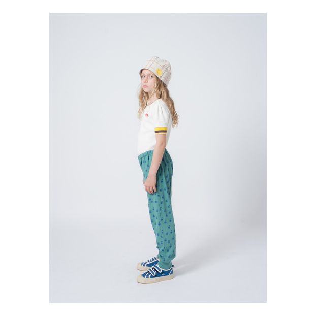 Peach printed cotton and linen jogging bottoms -product