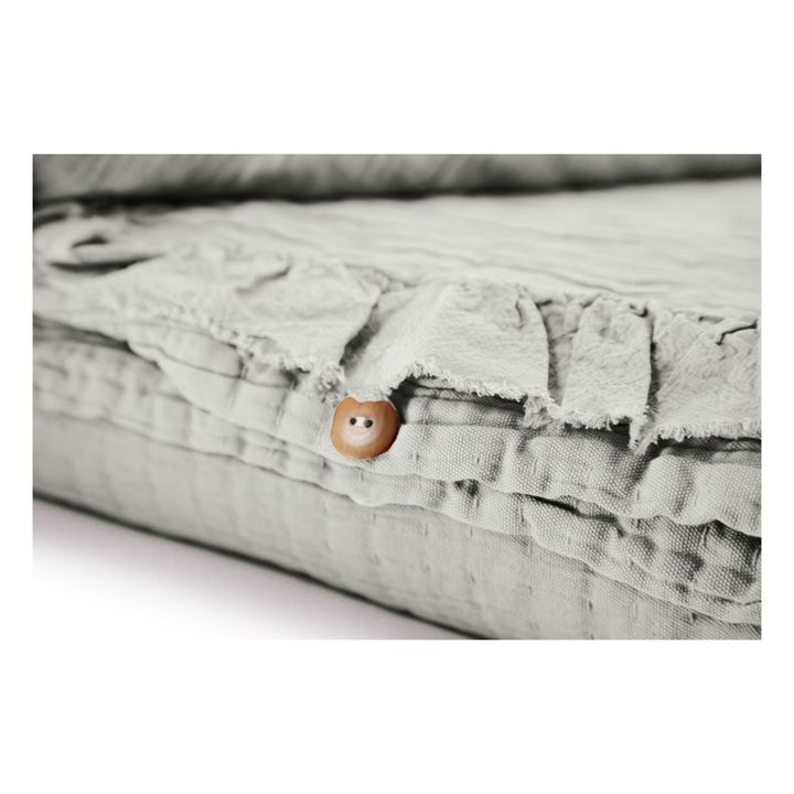 Cotton Muslin Frill Bed Set | Almond green- Product image n°6