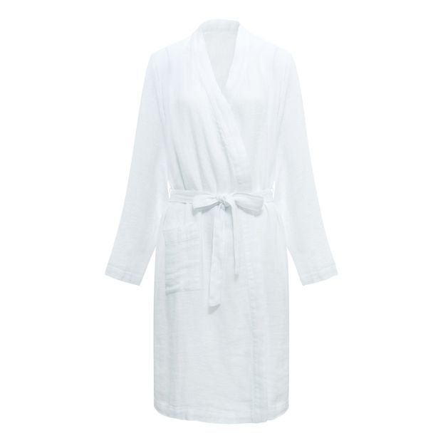 Peignoir en Lin lavé nid d'abeille-product
