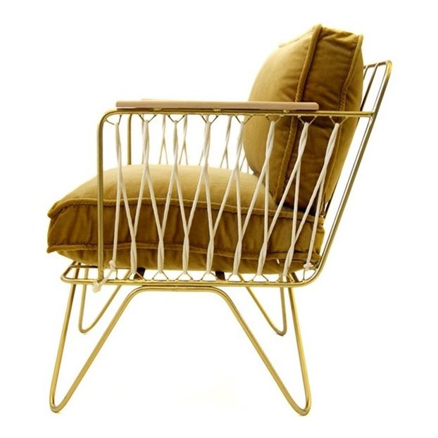 Fauteuil Croisette doré mat epoxy, velours-product