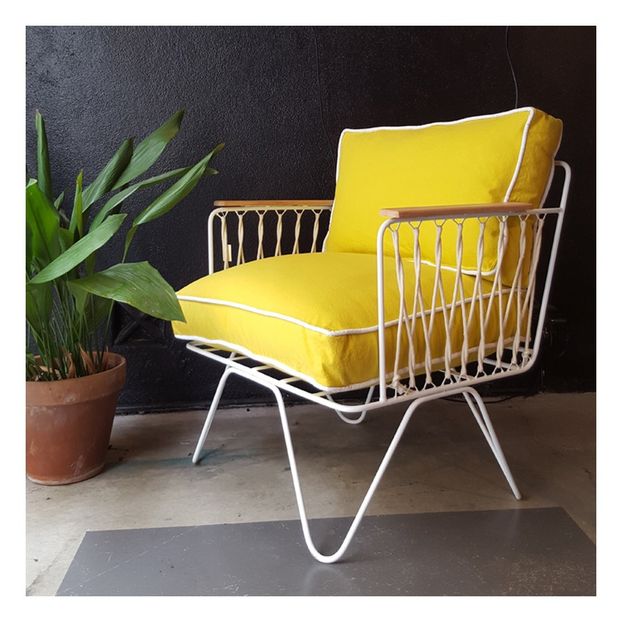 Sillón Croisette blanco epoxy, terciopelo-product