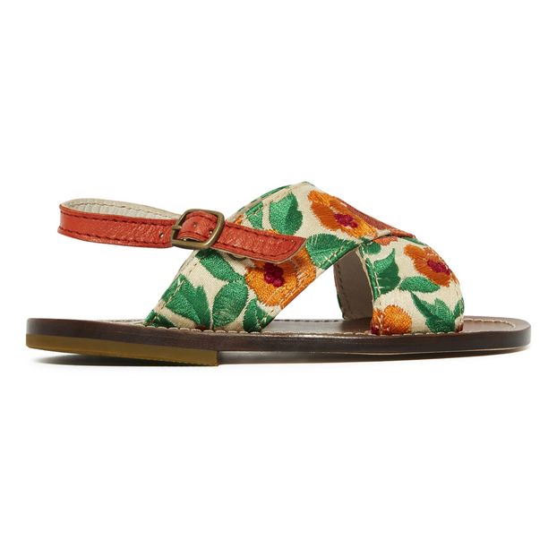 Embroidered crossover sandals-product