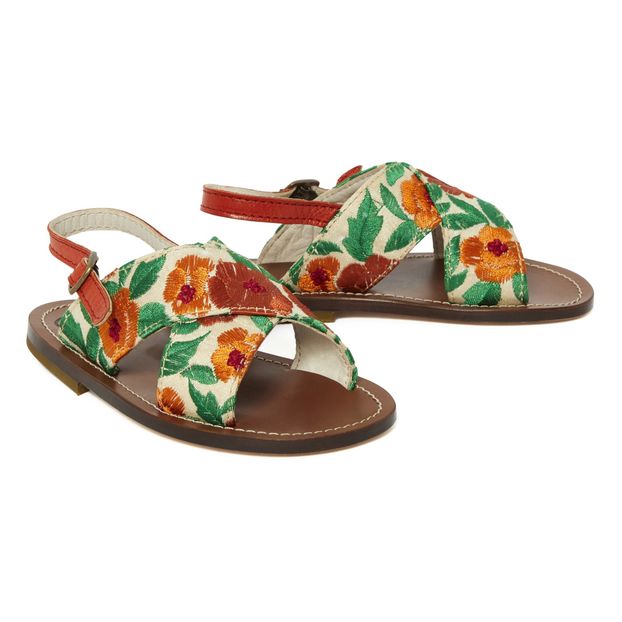 Embroidered crossover sandals-product
