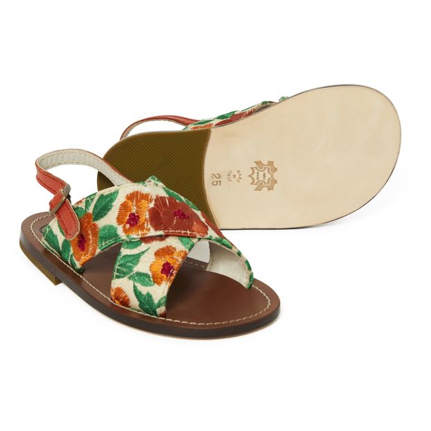 Embroidered crossover sandals-product