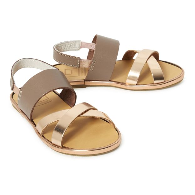 Sandali intrecciati bicolore -product