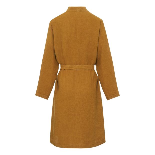 Washed linen honeycomb robe-product