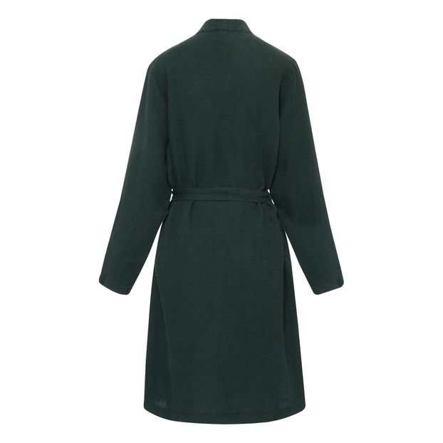 Washed linen honeycomb robe-product