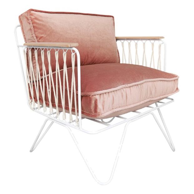 Fauteuil Croisette blanc epoxy, velours-product