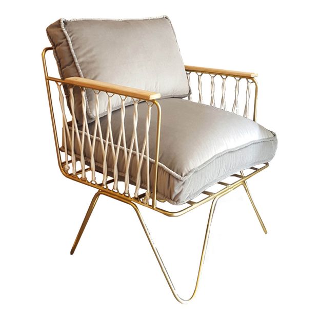 Fauteuil Croisette doré mat epoxy, velours-product
