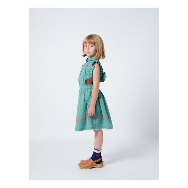 Cherry printed cotton and linen dress -product