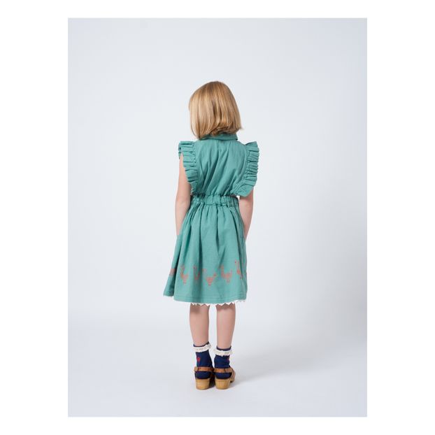 Cherry printed cotton and linen dress -product