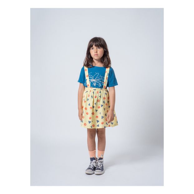 Cotton and linen checkered skirt-product