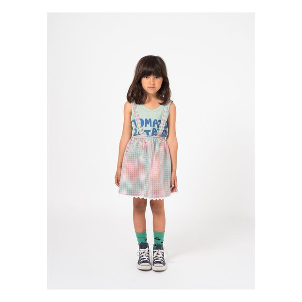 Cotton and linen checkered skirt-product