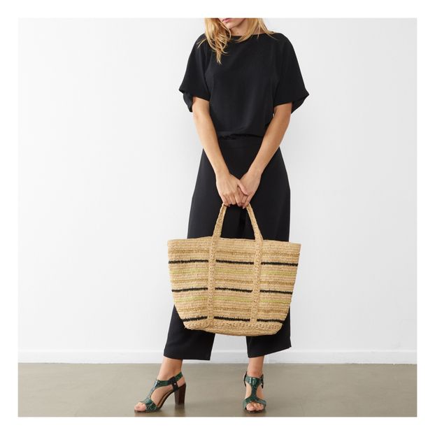 Bolso Cabas Grande de Rayas Raphia-product