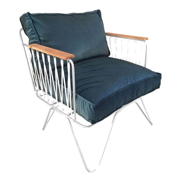 Fauteuil Croisette blanc, velours-product