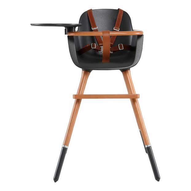 Seggiolone alto OVO LUXE CITY in simil cuoio marrone -product