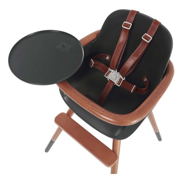 Chaise haute OVO LUXE CITY harnais en simili cuir marron-product