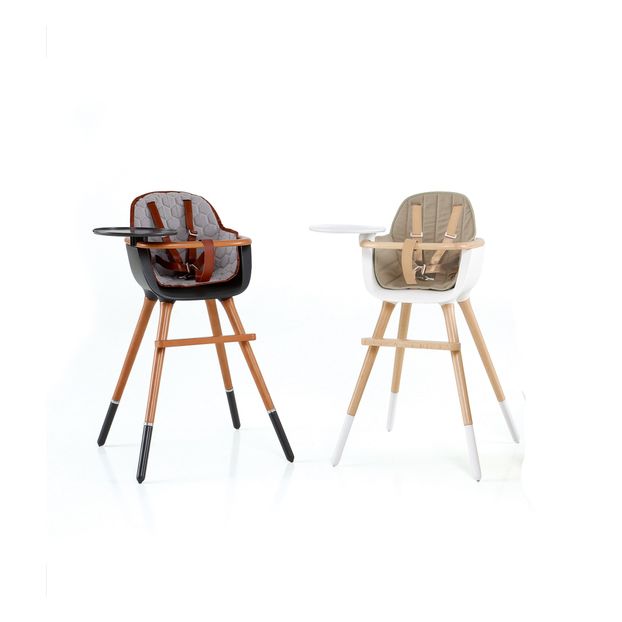 Chaise haute OVO LUXE CITY harnais en simili cuir marron-product