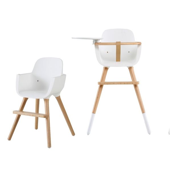 Chaise haute OVO LUXE ONE harnais en simili cuir beige-product