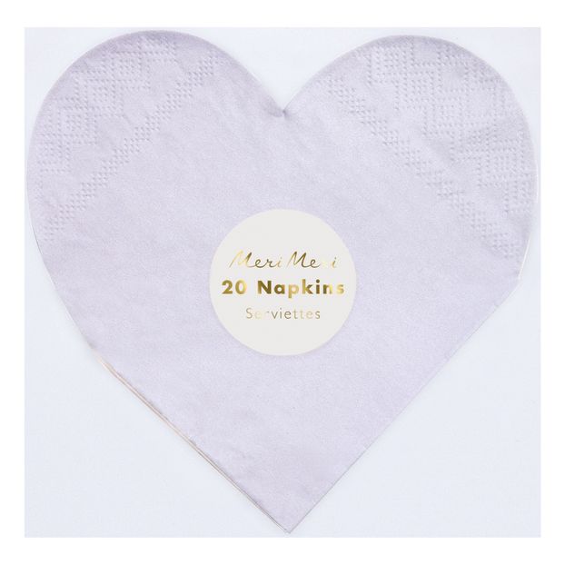 Serviettes en papier cœur - Set de 20-product