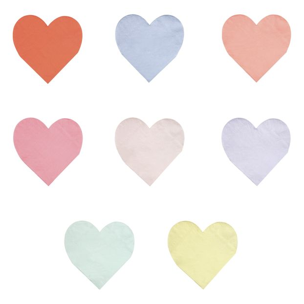 Serviettes en papier cœur - Set de 20-product
