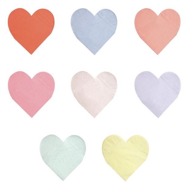 Serviettes en papier cœur - Set de 20-product