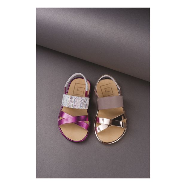 Sandali intrecciati bicolore -product