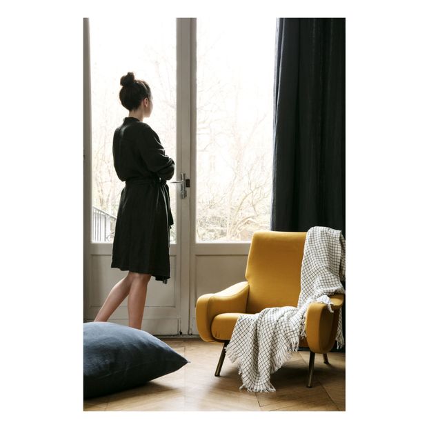 Kariertes Plaid aus gewaschenem Leinentuch-product